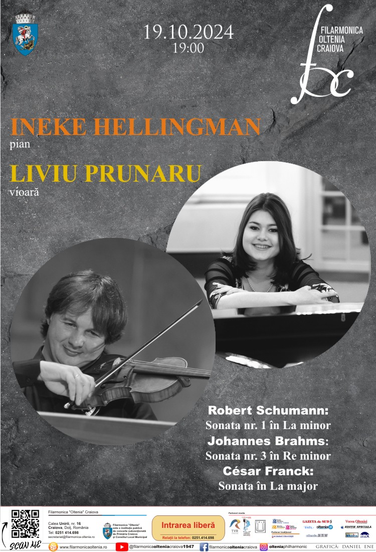 Recital de pian şi vioară: INEKE HELLINGMAN şi LIVIU PRUNARU
