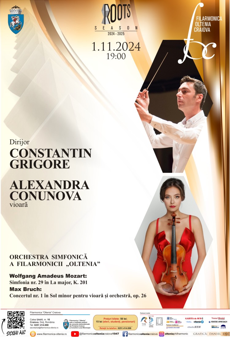 Roots Season: DIRIJOR: CONSTANTIN  GRIGORE, SOLISTĂ: ALEXANDRA  CONUNOVA